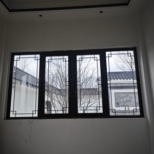 断桥铝中式仿古门窗安装效果图